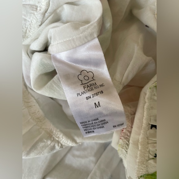 Farm Rio Nanaju Midi Polka Dot Floral Tiered‎ Swiss Dot Dress Smocked Medium - Picture 9 of 10